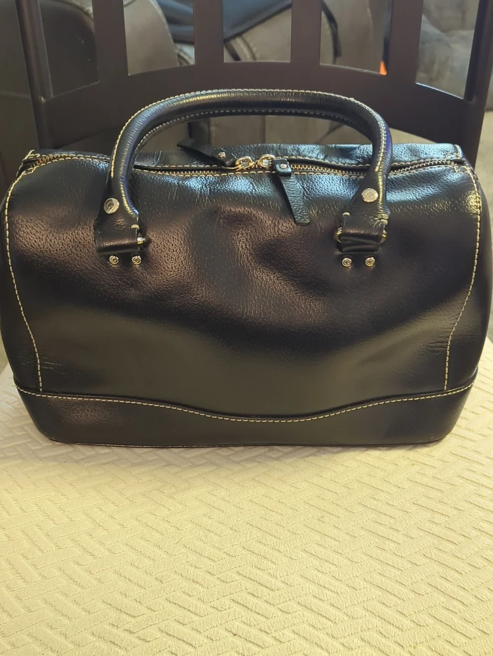kate spade black leather